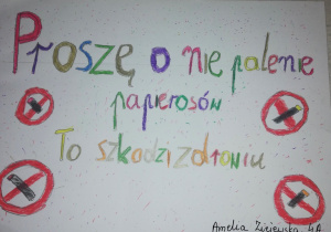 plakaty uczniów w ramach projektu edukacyjnego reklamy społeczne