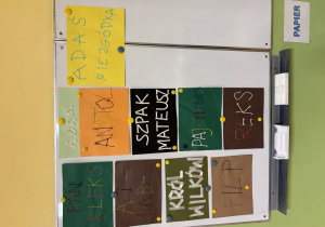 wystawa prac uczniów - przędzenie liter